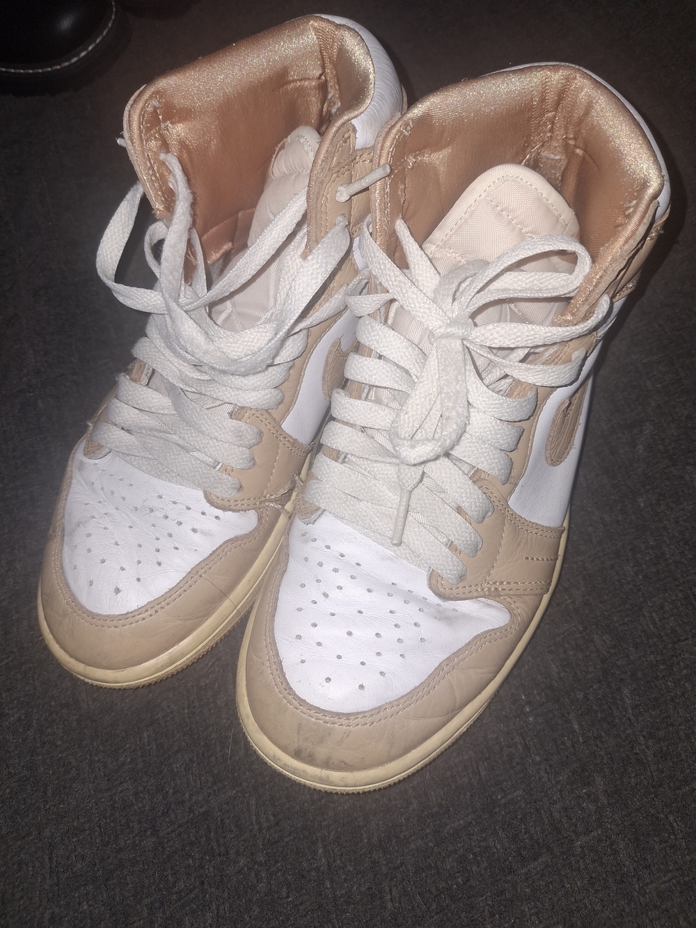 Men's High-Top Athletic Sneakers in White and Beige